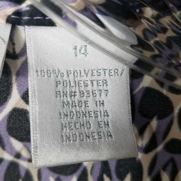 Worthington Women's Purple & Silver Tie Back Bishop Sleeve Shirt Top Blouse - Picture 15 of 16